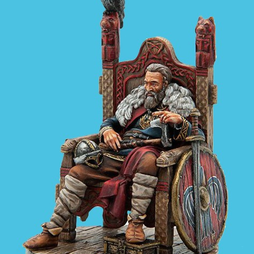VIK026    Viking Jarl sur son trône.